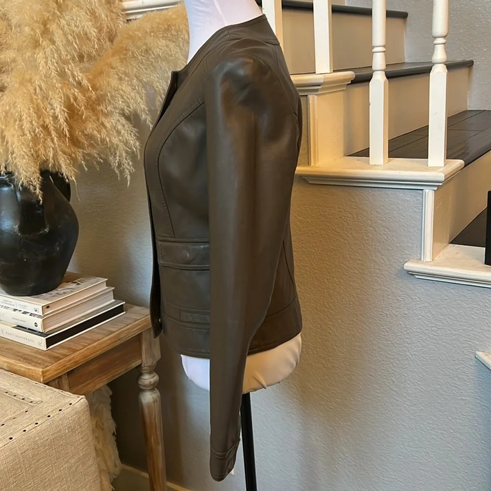 Kut From The Kloth Gray Vegan Leather Jacket Size Small - Picture 3 of 7
